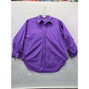 Grey Lab Los Angeles Womens Purple Button Down Shirt Long Sleeve Size M